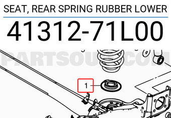 Suzuki 4131271L00 SEAT, REAR SPRING RUBBER LOWER