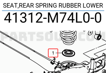 Suzuki 41312M74L00 SEAT,REAR SPRING RUBBER LOWER