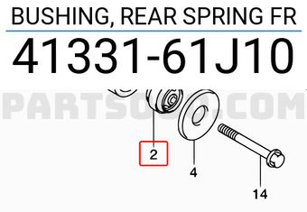 Suzuki 4133161J10 BUSHING, REAR SPRING FR