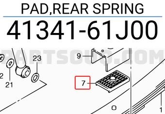 Suzuki 4134161J00 PAD,REAR SPRING