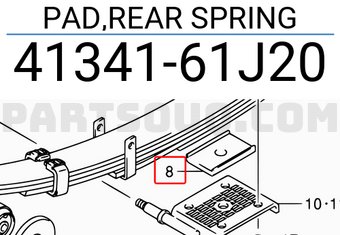 Suzuki 4134161J20 PAD,REAR SPRING