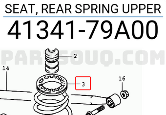 Suzuki 4134179A00 SEAT, REAR SPRING UPPER