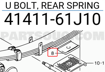 Suzuki 4141161J10 U BOLT, REAR SPRING