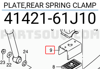 Suzuki 4142161J10 PLATE,REAR SPRING CLAMP
