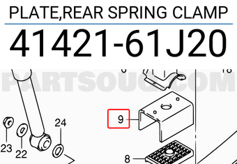 Suzuki 4142161J20 PLATE,REAR SPRING CLAMP