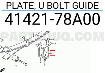 Suzuki 4142178A00 PLATE, U BOLT GUIDE