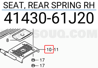 Suzuki 4143061J20 SEAT, REAR SPRING RH