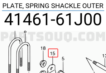 Suzuki 4146161J00 PLATE, SPRING SHACKLE OUTER