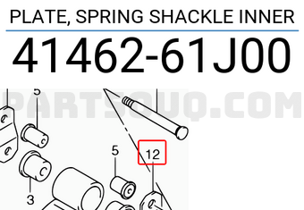Suzuki 4146261J00 PLATE, SPRING SHACKLE INNER