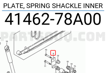 Suzuki 4146278A00 PLATE, SPRING SHACKLE INNER