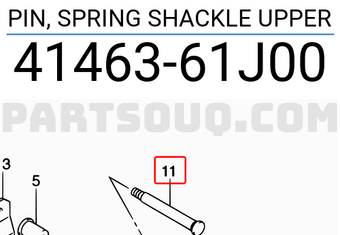 Suzuki 4146361J00 PIN, SPRING SHACKLE UPPER