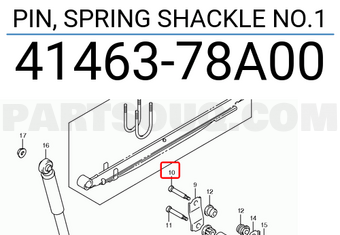 Suzuki 4146378A00 PIN, SPRING SHACKLE NO.1