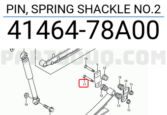 Suzuki 4146478A00 PIN, SPRING SHACKLE NO.2