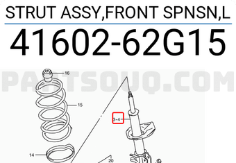 Suzuki 4160262G15 STRUT ASSY,FRONT SPNSN,L