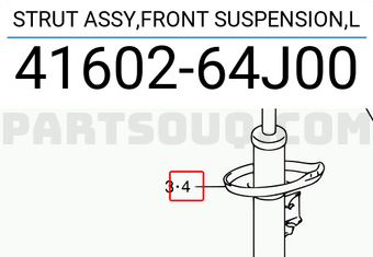 Suzuki 4160264J00 STRUT ASSY,FRONT SUSPENSION,L