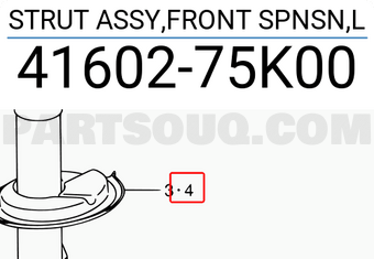Suzuki 4160275K00 STRUT ASSY,FRONT SPNSN,L