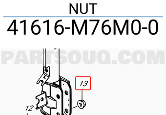 Suzuki 41616M76M00 NUT