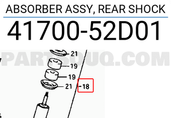Suzuki 4170052D01 ABSORBER ASSY, REAR SHOCK