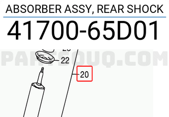 Suzuki 4170065D01 ABSORBER ASSY, REAR SHOCK