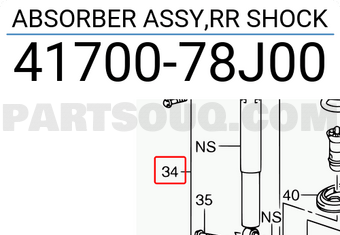 Suzuki 4170078J00 ABSORBER ASSY,RR SHOCK