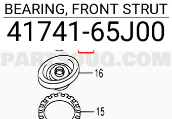 Suzuki 4174165J00 BEARING, FRONT STRUT