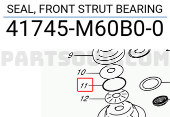 Suzuki 41745M60B00 SEAL, FRONT STRUT BEARING