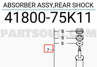 Suzuki 4180075K11 ABSORBER ASSY,REAR SHOCK
