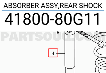 Suzuki 4180080G11 ABSORBER ASSY,REAR SHOCK