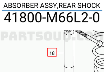 Suzuki 41800M66L20 ABSORBER ASSY,REAR SHOCK