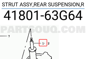 Suzuki 4180163G64 STRUT ASSY,REAR SUSPENSION,R