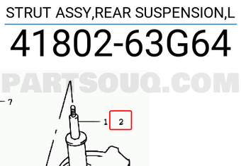 Suzuki 4180263G64 STRUT ASSY,REAR SUSPENSION,L