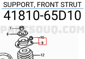 Suzuki 4181065D10 SUPPORT, FRONT STRUT