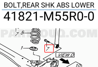 Suzuki 41821M55R00 BOLT,REAR SHK ABS LOWER