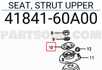 Suzuki 4184160A00 SEAT, STRUT UPPER