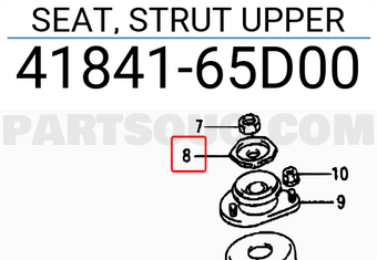 Suzuki 4184165D00 SEAT, STRUT UPPER