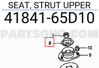 Suzuki 4184165D10 SEAT, STRUT UPPER