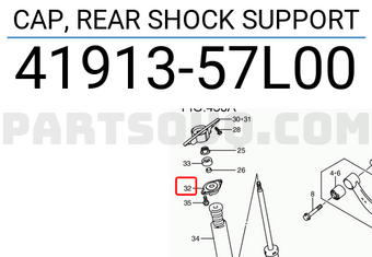 Suzuki 4191357L00 CAP, REAR SHOCK SUPPORT