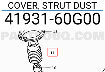 Suzuki 4193160G00 COVER, STRUT DUST