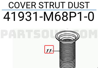 Suzuki 41931M68P10 COVER STRUT DUST