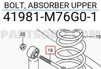 Suzuki 41981M76G01 BOLT, ABSORBER UPPER