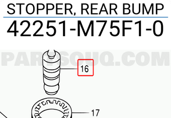 Suzuki 42251M75F10 STOPPER, REAR BUMP