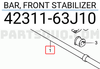 Suzuki 4231163J10 BAR, FRONT STABILIZER