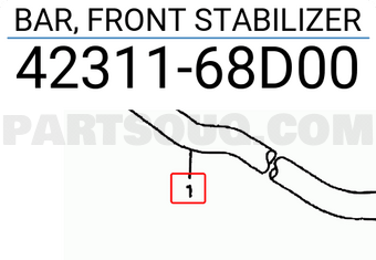Suzuki 4231168D00 BAR, FRONT STABILIZER