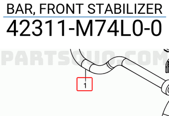 Suzuki 42311M74L00 BAR, FRONT STABILIZER
