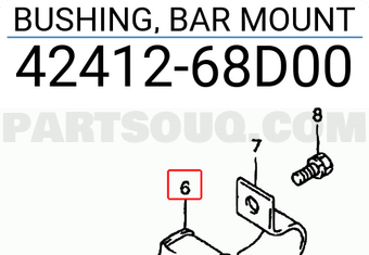 Suzuki 4241268D00 BUSHING, BAR MOUNT
