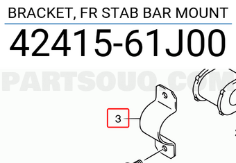 Suzuki 4241561J00 BRACKET, FR STAB BAR MOUNT