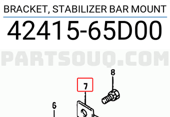Suzuki 4241565D00 BRACKET, STABILIZER BAR MOUNT