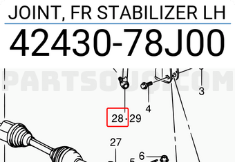 Suzuki 4243078J00 JOINT, FR STABILIZER LH