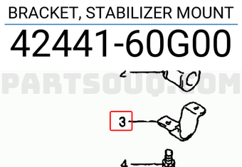 Suzuki 4244160G00 BRACKET, STABILIZER MOUNT