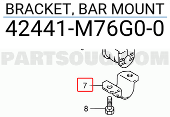 Suzuki 42441M76G00 BRACKET, BAR MOUNT